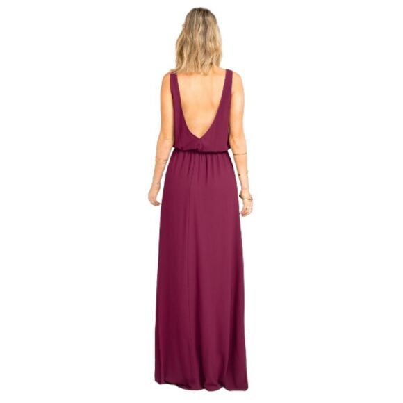 Show Me Your Mumu Formal Kendall Maxi Dress‎ in Merlot Chiffon Size Small - Picture 3 of 5